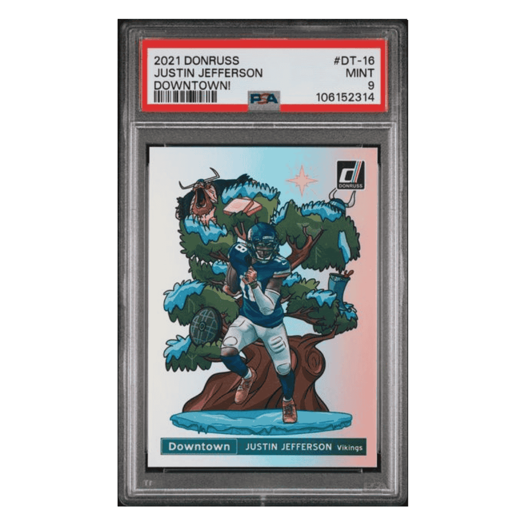 Justin Jefferson PSA 9 2021 Panini Donruss Downtown! Card #DT-18