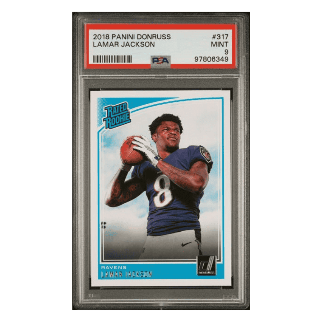 Lamar Jackson PSA 9 2018 Panini Donruss Rated Rookie Card #317