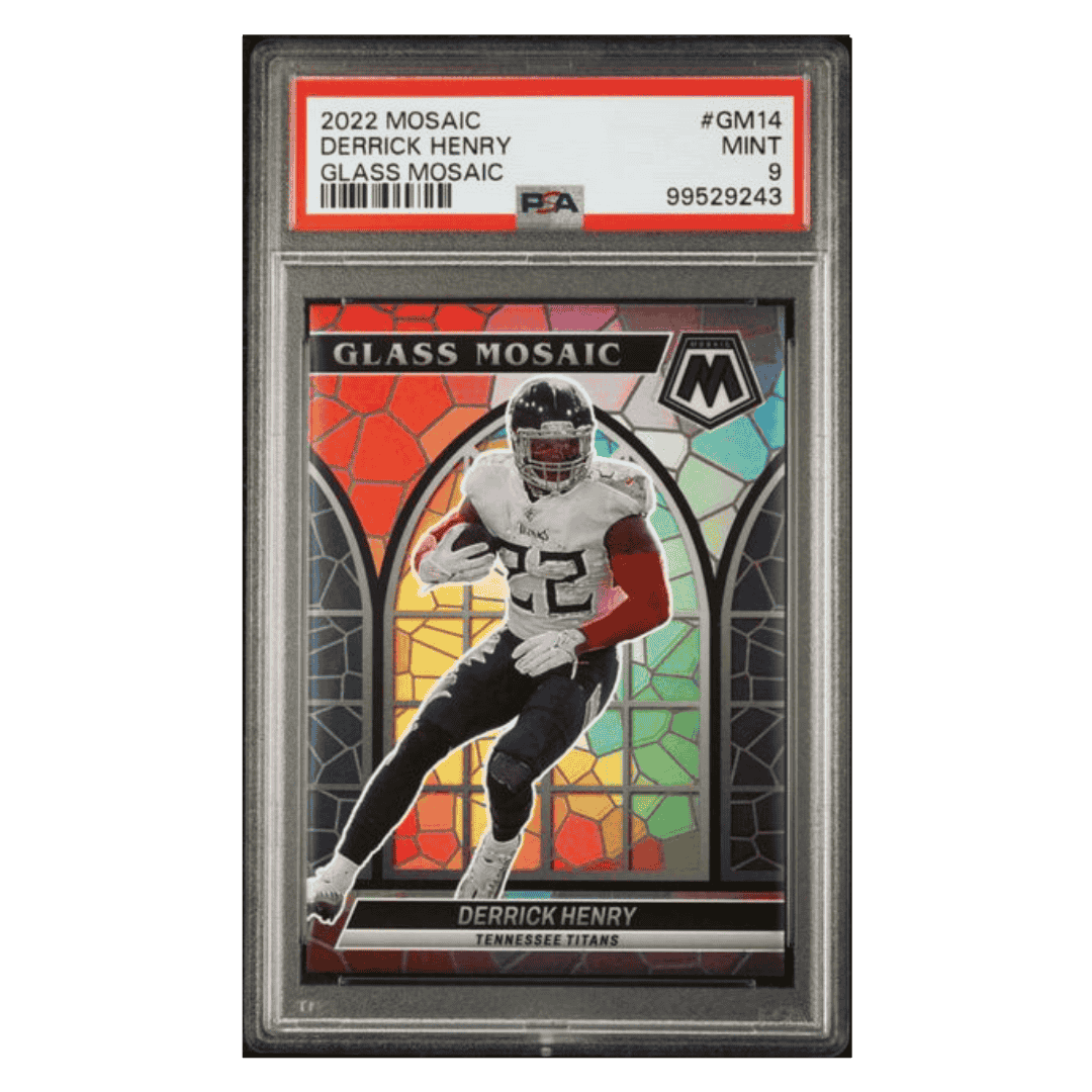 Derrick Henry PSA 9 2022 Panini Mosaic Glass Mosaic Card #GM14