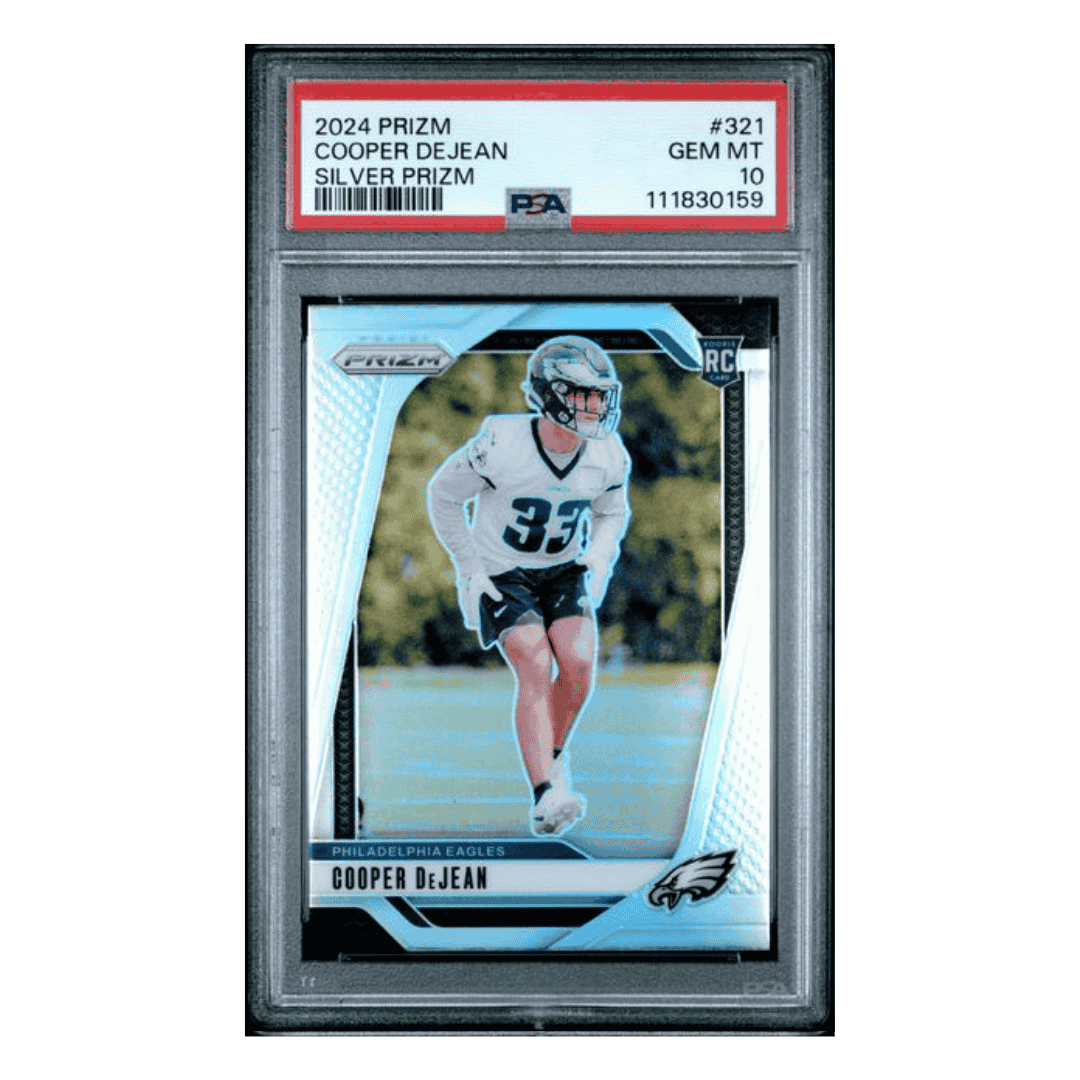 Cooper DeJean PSA 10 2024 Panini Prizm Silver Rookie RC Card #321