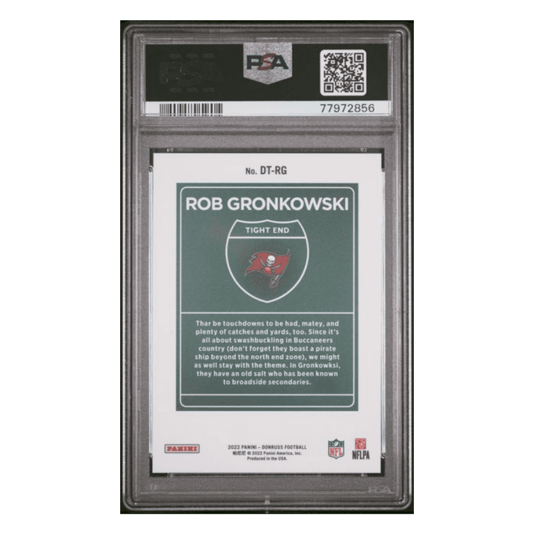 Rob Gronkowski PSA 9 2022 Panini Donruss Downtown! Card #DTRG
