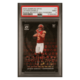Jayden Daniels PSA 9 2024 Panini Donruss Optic Rookie Recruits Black Pandora #d/25 Card #7