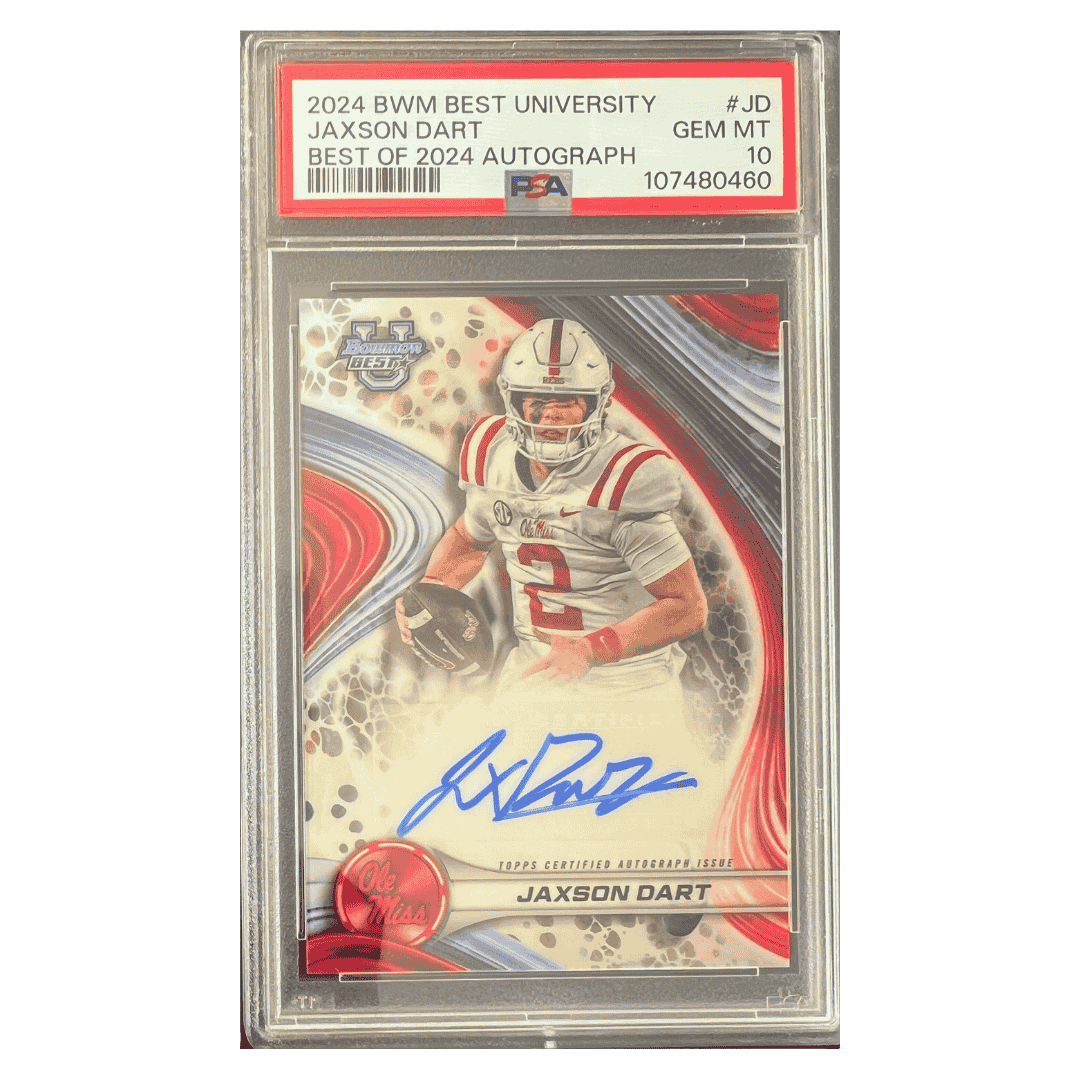 Jaxson Dart PSA 10 2024 Bowmans Best University Best of 2024 Autograph Card #JD