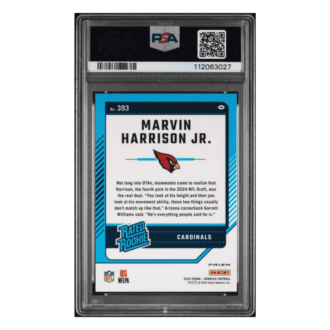 Marvin Harrison Jr PSA 10 2024 Panini Donruss Optic Preview Red Pandora Card #393