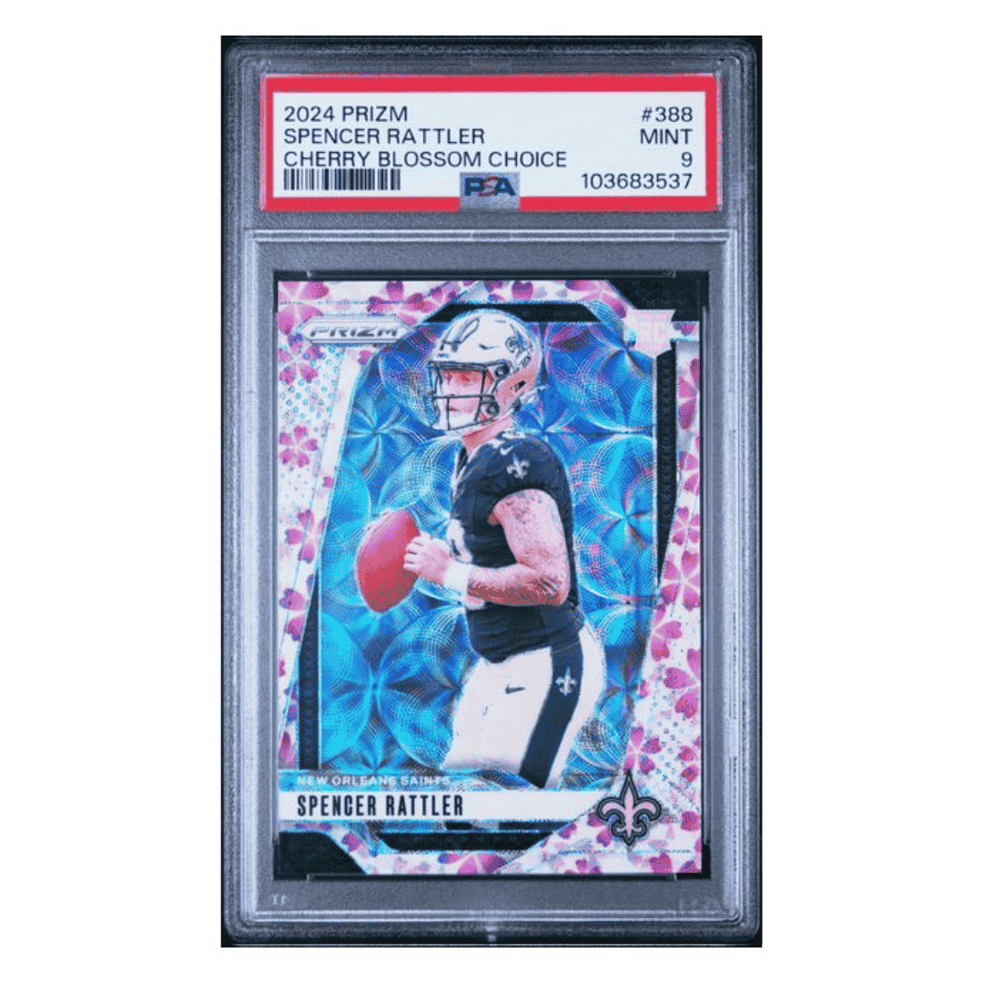 Spencer Rattler PSA 9 2024 Panini Prizm Cherry Blossom Choice #d/15 Card #388