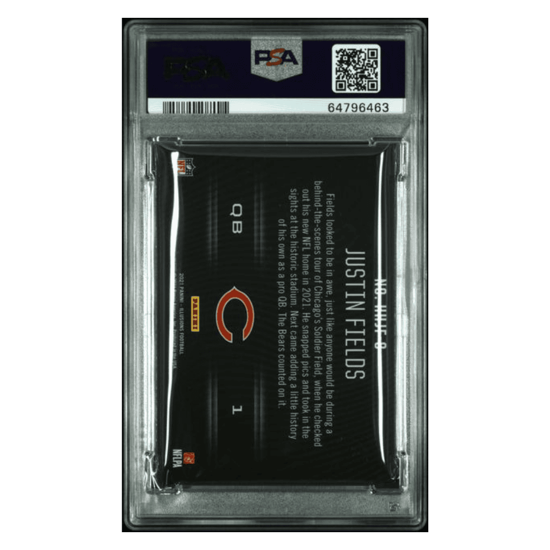 Justin Fields PSA 9 2021 Panini Illusions HoloHeroes Rookie RC Card #HHJF-8