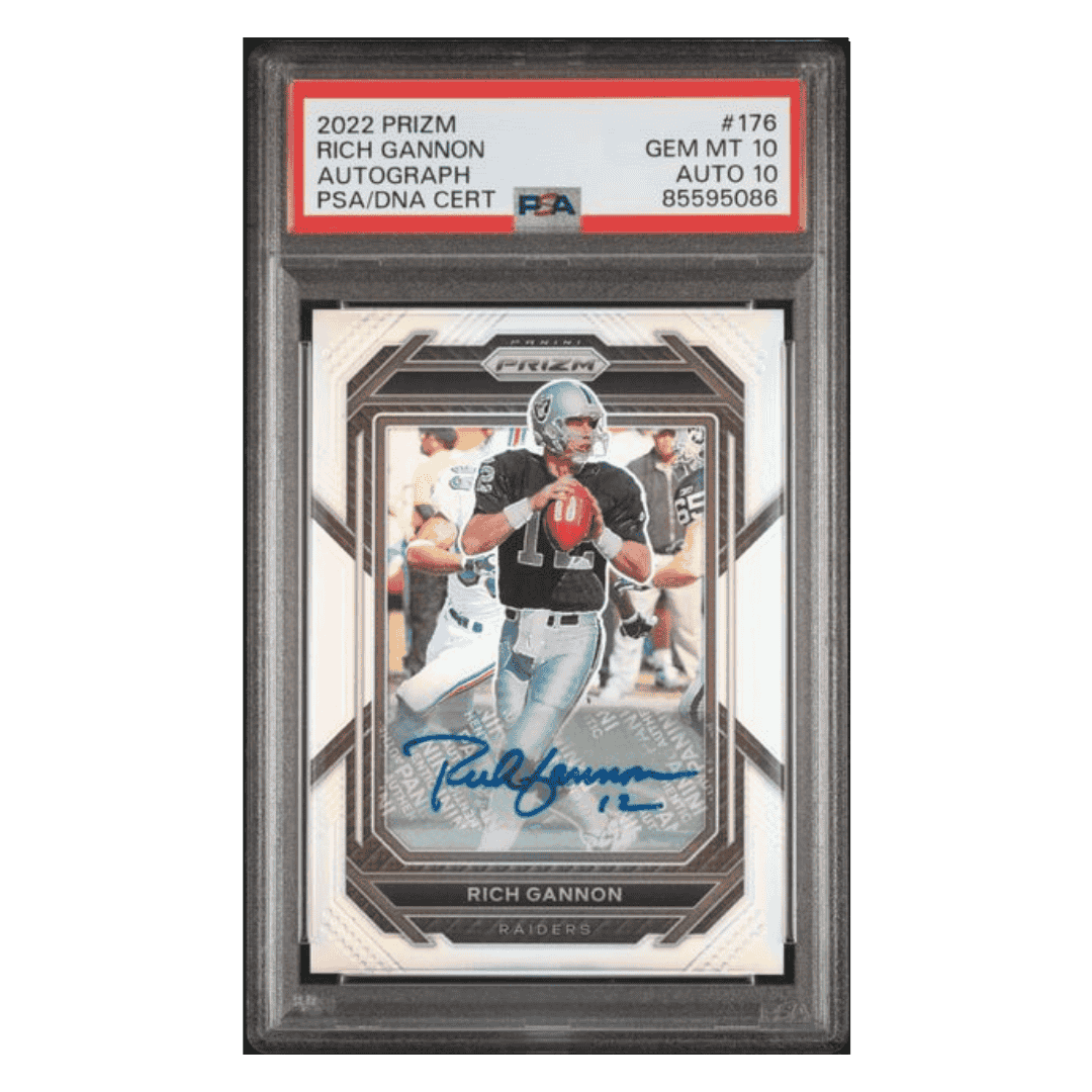 Rich Gannon PSA 10 2022 Panini Prizm Autograph Card #176