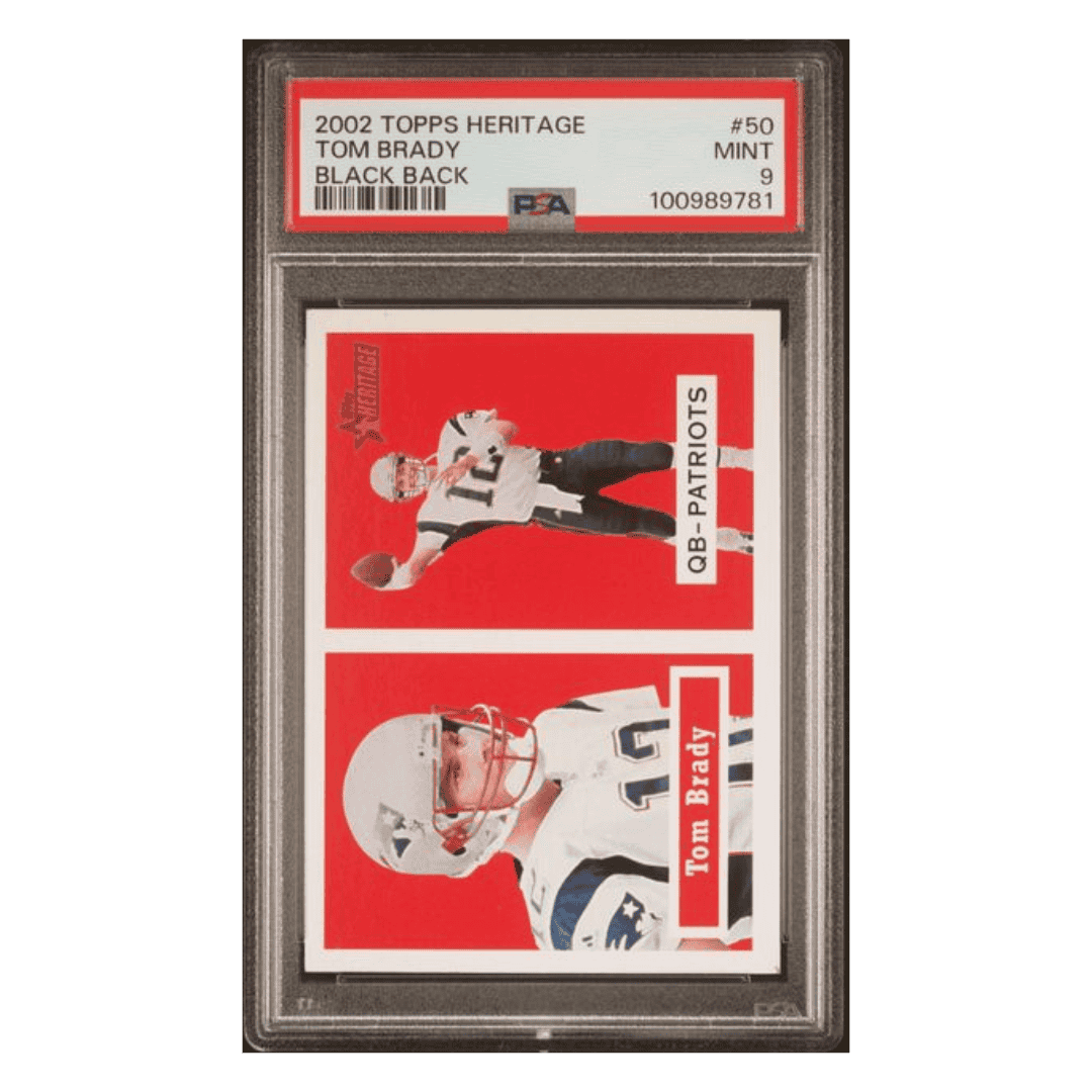 Tom Brady PSA 9 2002 Topps Heritage Black Back Card #50
