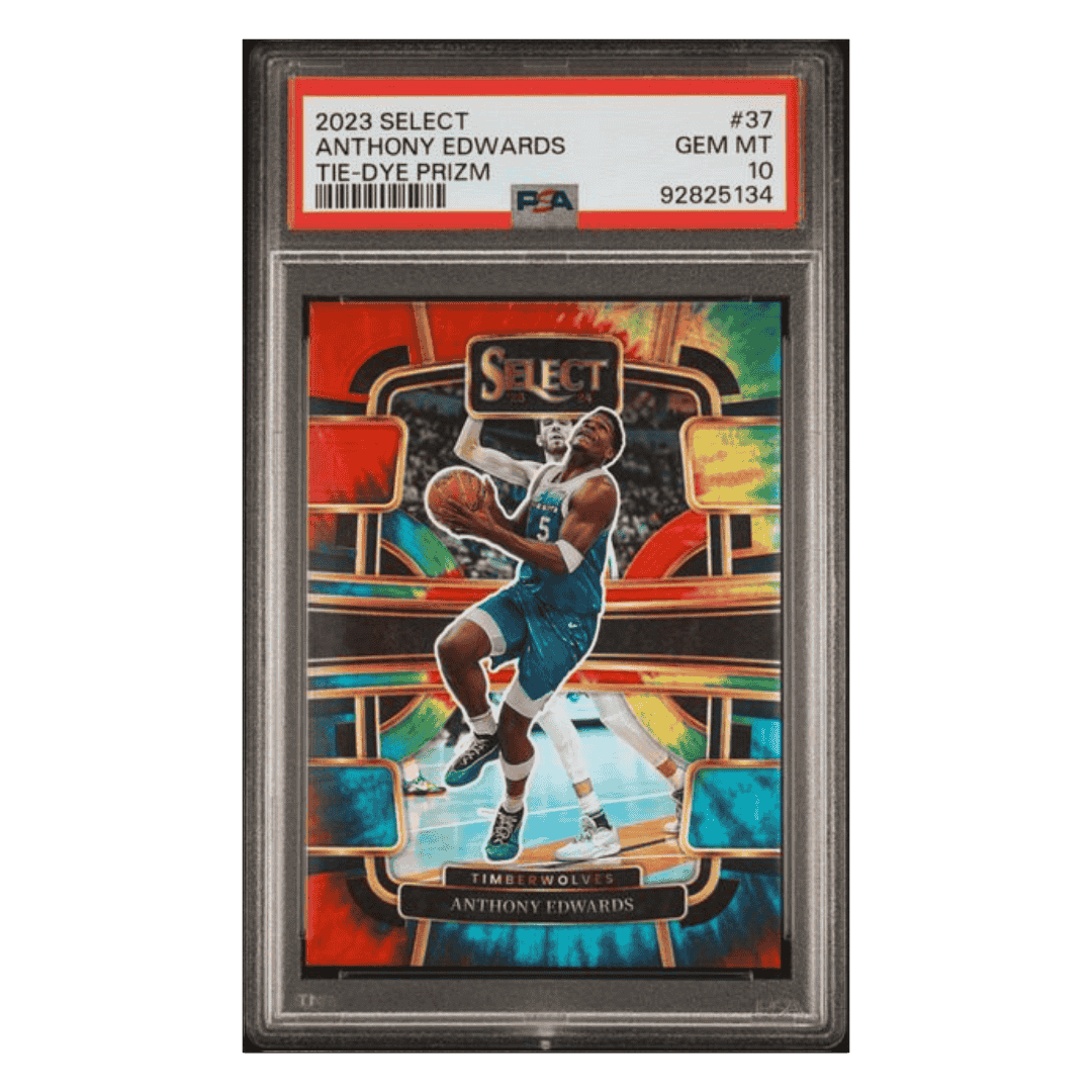 Anthony Edwards PSA 10 2023 Panini Select Tie Dye Prizm #d/ 25 Card #37
