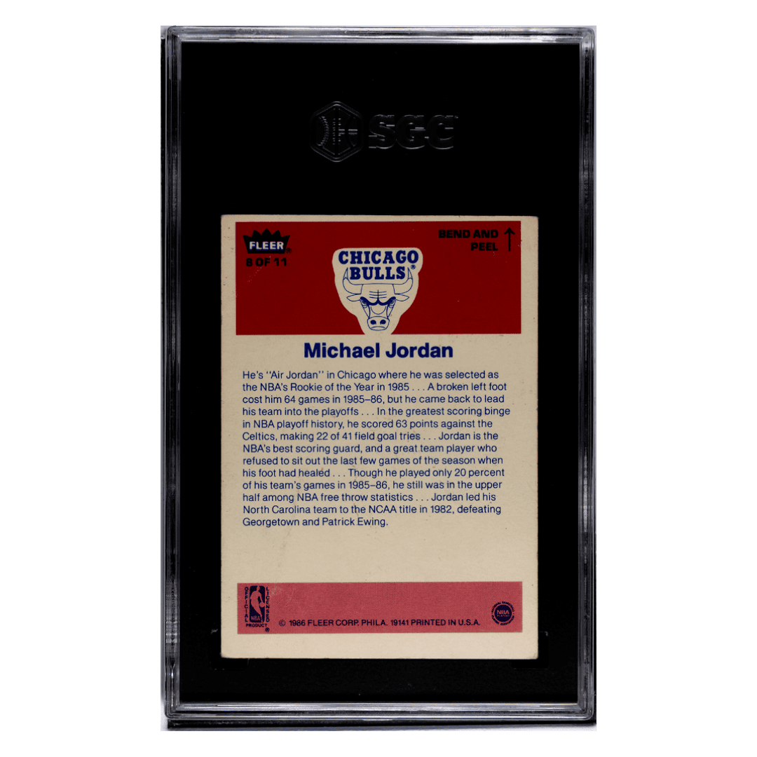 Michael Jordan SGC 3 1986-87 Fleer Sticker Card #8