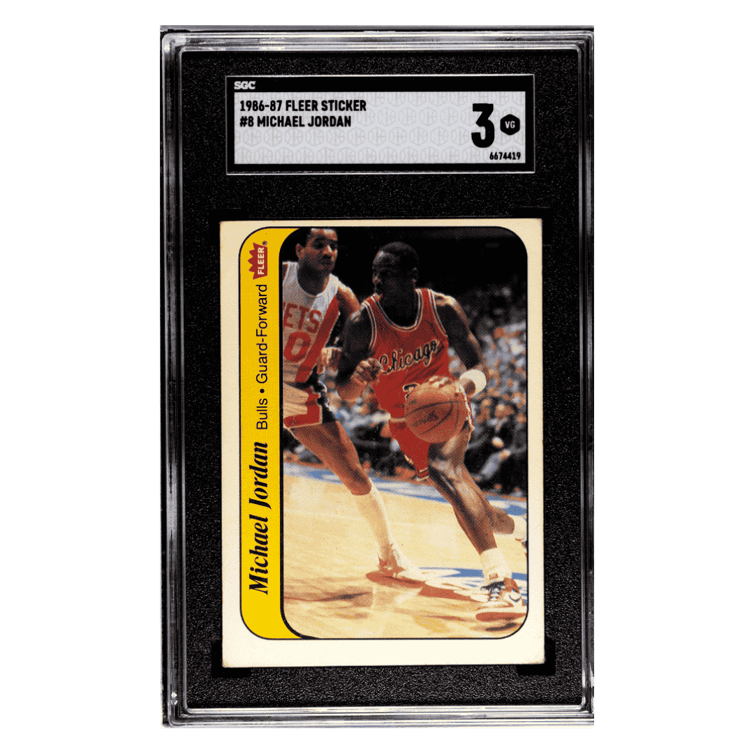 Michael Jordan SGC 3 1986-87 Fleer Sticker Card #8
