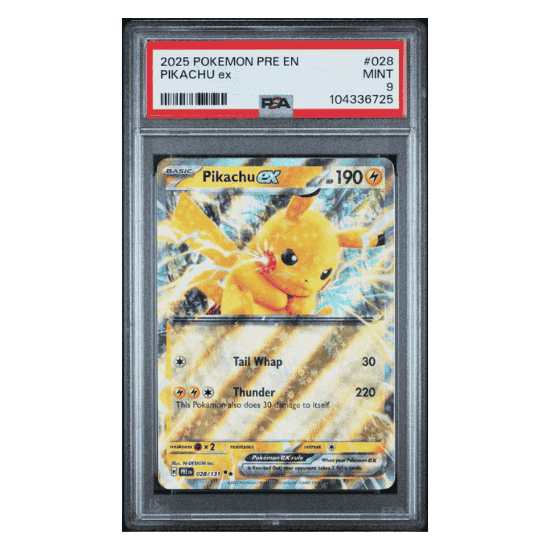 Pikachu ex PSA 9 2025 Pokemon Pre En-Prismatic Evolutions Card #028