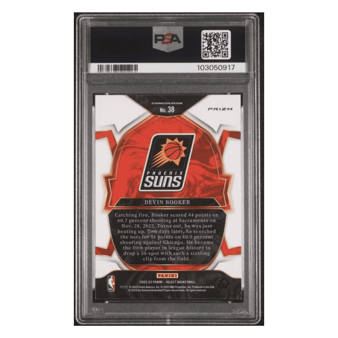 Devin Booker PSA 9 2022 Panini Select Cosmic Card #38