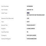 Lionel Messi PSA 10 2017 Panini Select Checkboard Card #76