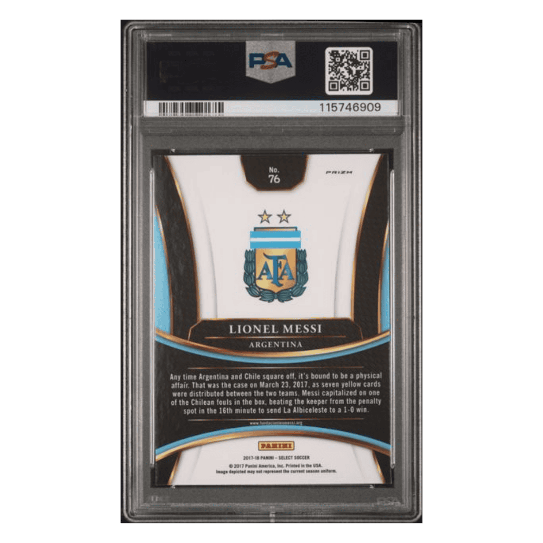 Lionel Messi PSA 10 2017 Panini Select Checkboard Card #76