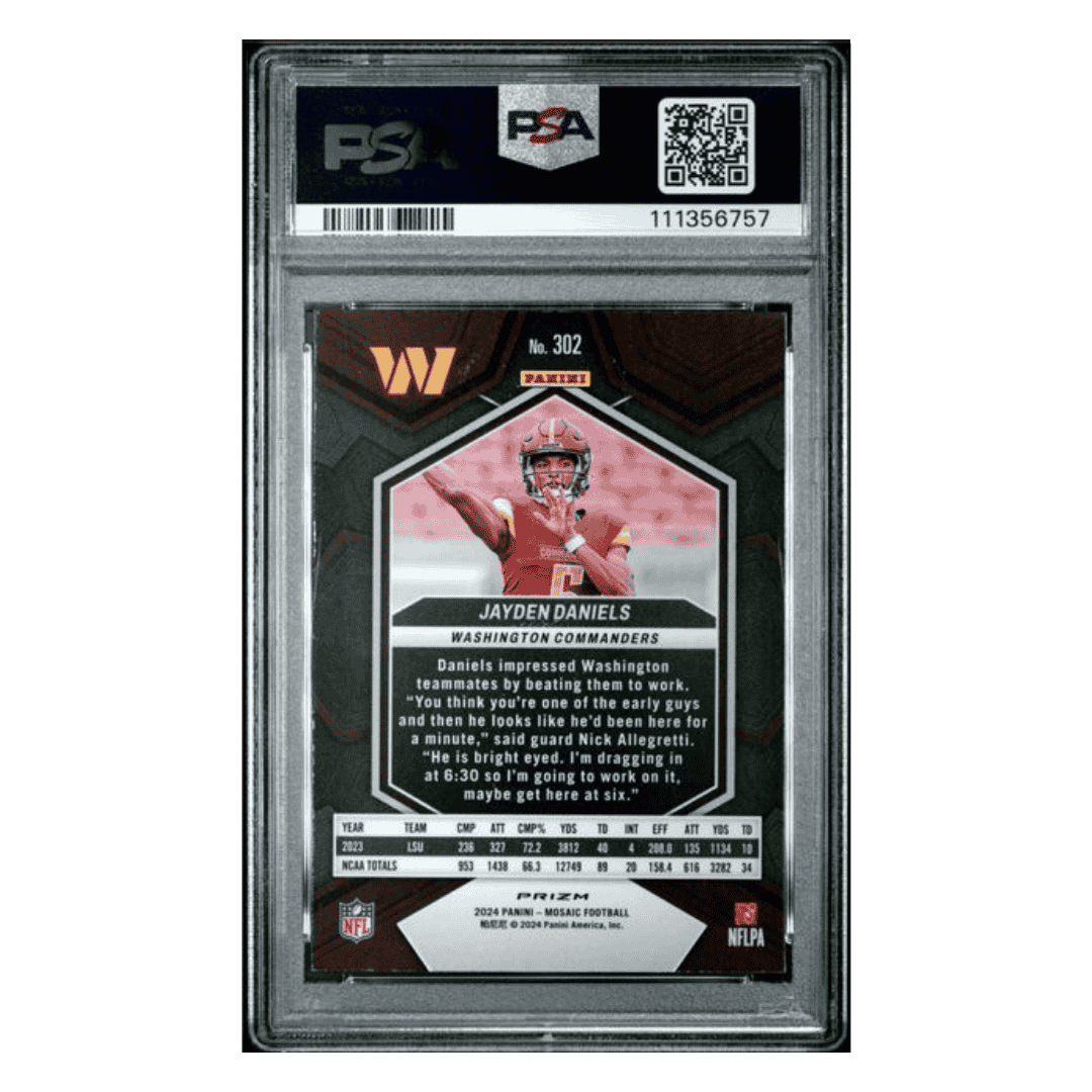 Jayden Daniels PSA 9 2024 Panini Mosaic Rookie RC Card #302