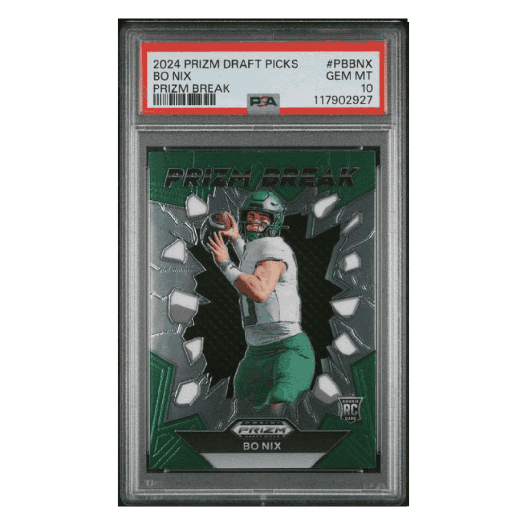 Bo Nix PSA 10 2024 Panini Prizm Draft Picks Prizm Breaks Card #PBBNX