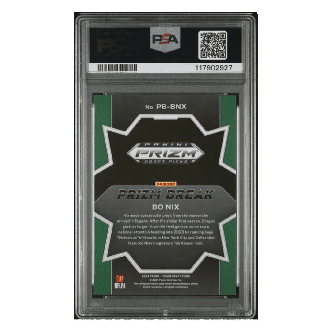 Bo Nix PSA 10 2024 Panini Prizm Draft Picks Prizm Breaks Card #PBBNX