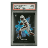 Malik Nabers PSA 10 2024 Panini Prizm Draft Picks Black Color Blast Rookie RC Card #CB15