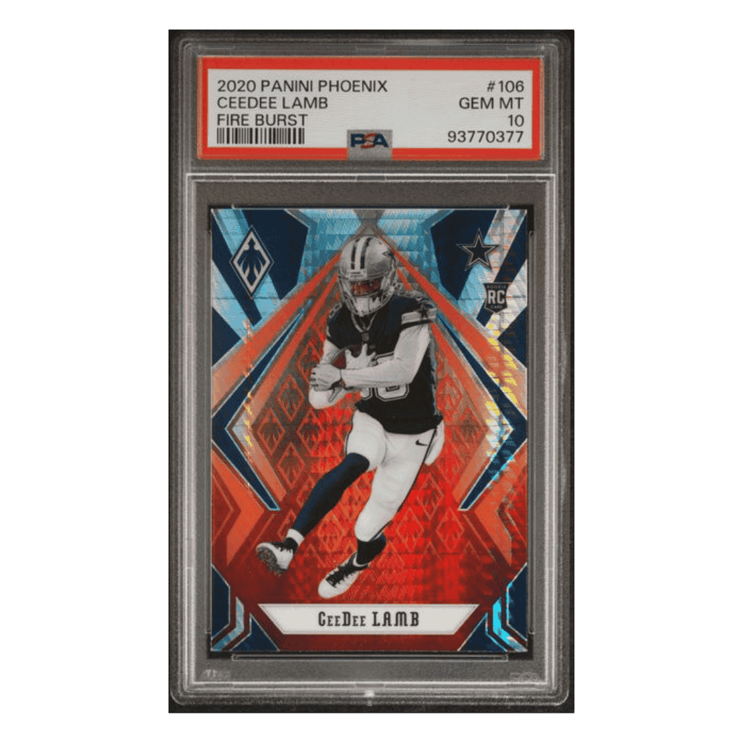 CeeDee Lamb PSA 10 2020 Panini Phoenix Fire Burst Rookie RC Card #106
