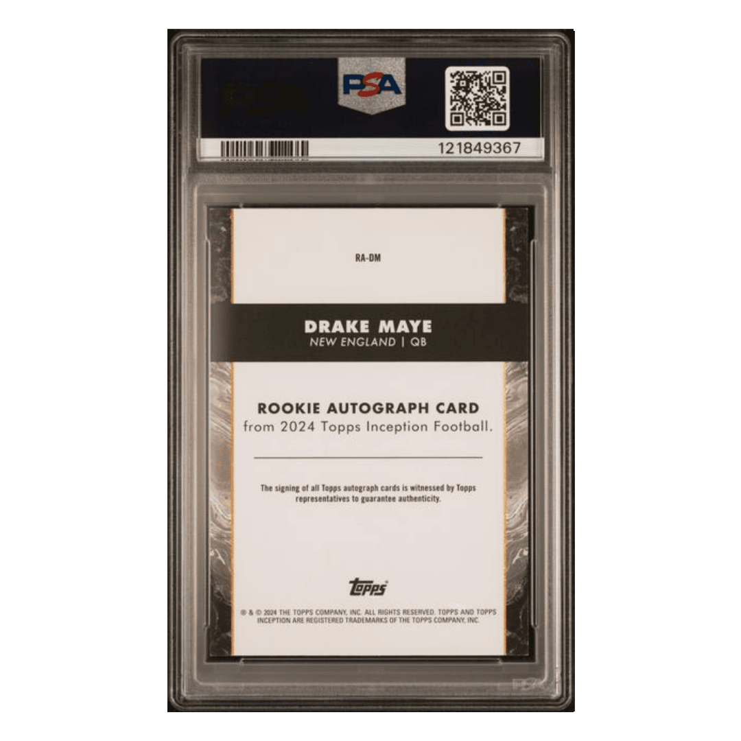 Drake Maye PSA 8 2024 Topps Inception Rookie Autograph Green #d/150 Card #RADM