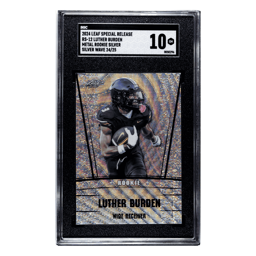 Luther Burden SGC 10 2024 Leaf Special Release Metal Rookie Silver Wave #d/ 25 Card #RS-12