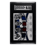 Ja'Marr Chase, Jaylen Waddle, Devonta Smith, Kadarius Toney SGC 8.5 2022 Panini Immaculate Collection Collegiate Monuments Quad Materials #d/ 99 Card #IM-17