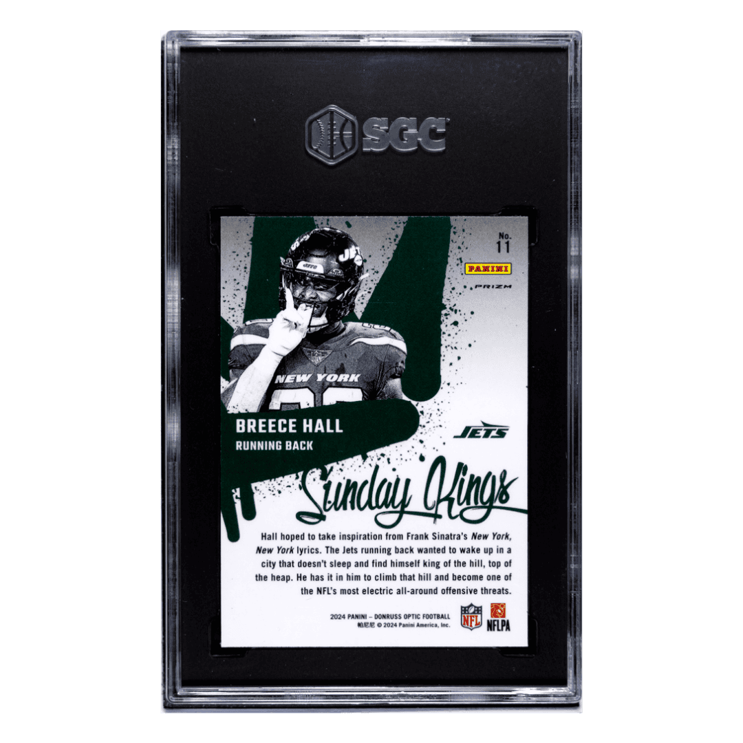 Breece Hall SGC 10 2024 Panini Donruss Optic Sunday Kings Card #11