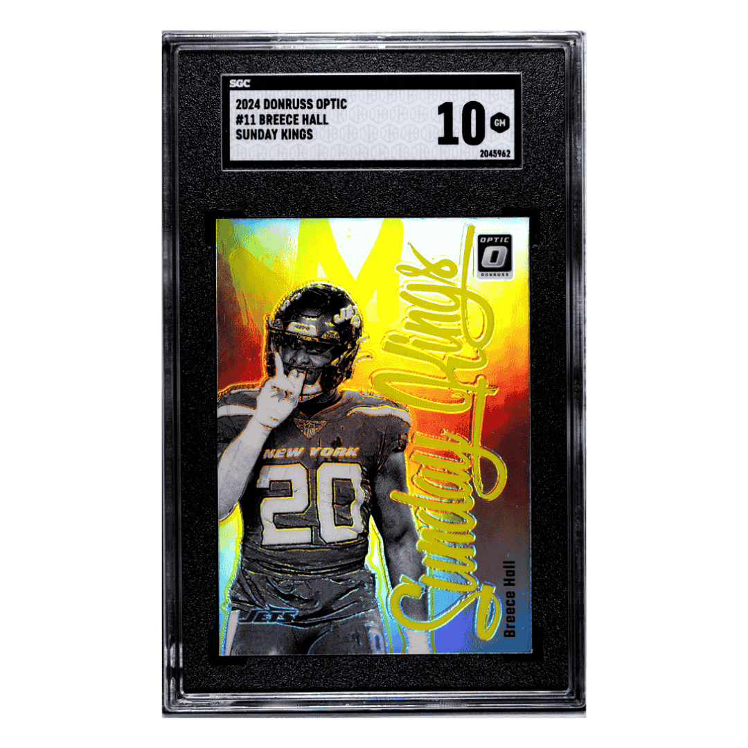 Breece Hall SGC 10 2024 Panini Donruss Optic Sunday Kings Card #11