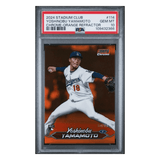 Yoshinobu Yamamoto PSA 10 2024 Topps Stadium Club Chrome Orange Refractor Rookie RC #d/ 99 Card #114