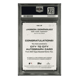 Jasson Dominguez PSA 9 2024 Topps City to City Autograph Red Rookie RC #d/ 25 Card #C2CJD