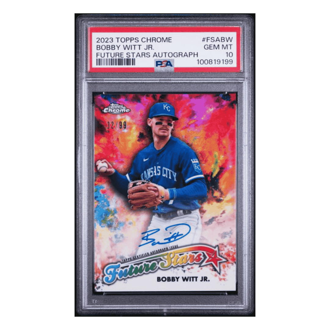 Bobby Witt Jr PSA 10 2023 Topps Chrome Future Stars Autograph #d/ 99 Card #FSABW