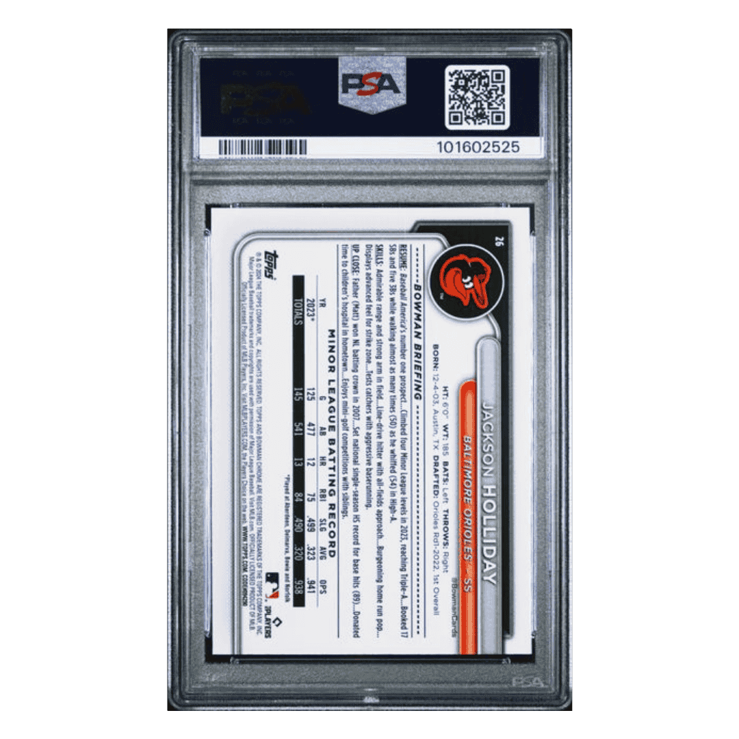 Jackson Holliday PSA 10 2024 Topps Bowman Chrome Mega Box Rookie RC Card #26
