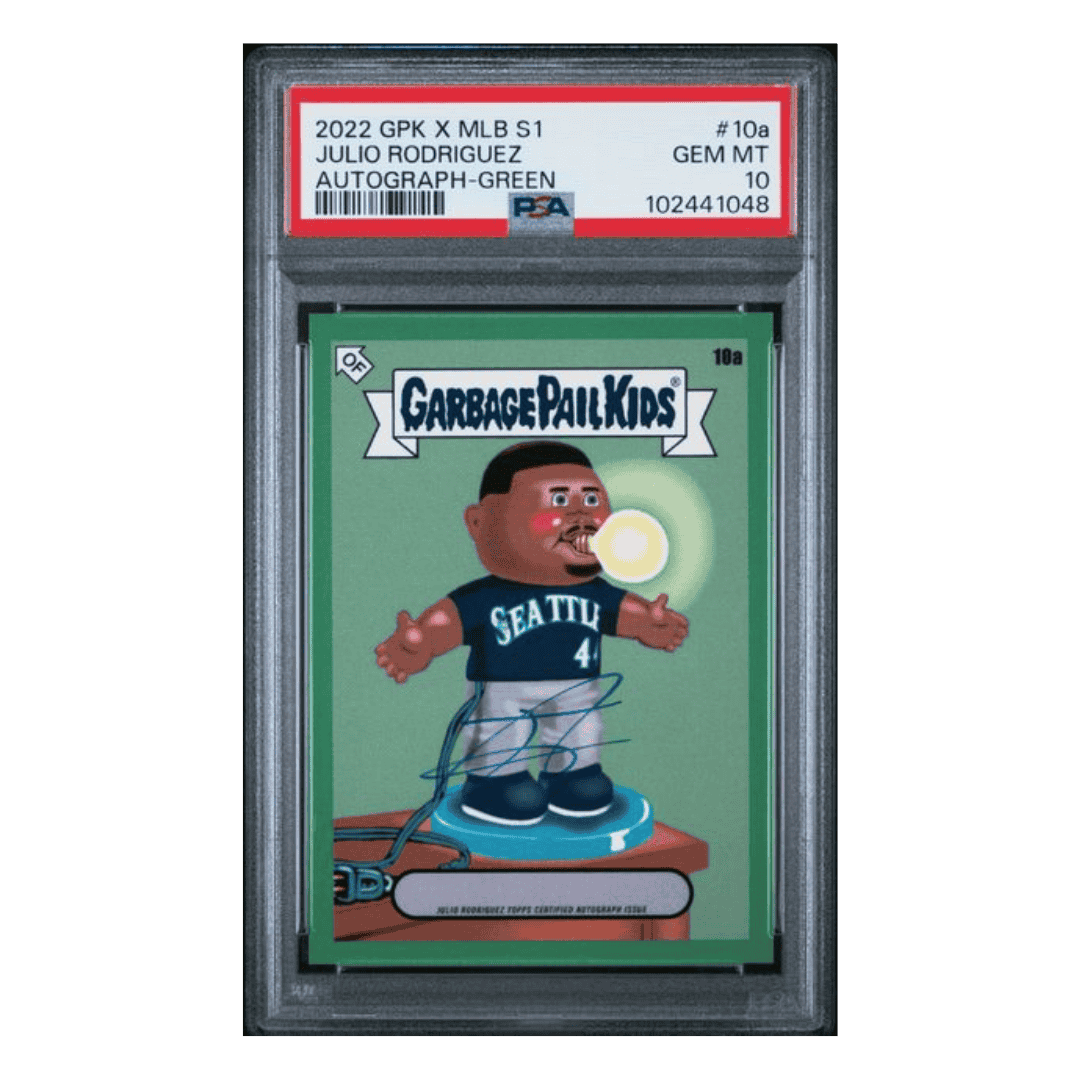 Julio Rodriguez PSA 10 2022 Garbage Pail Kids x Keith Shore MLB Series 1 Autograph #d/ 99 Card #11a