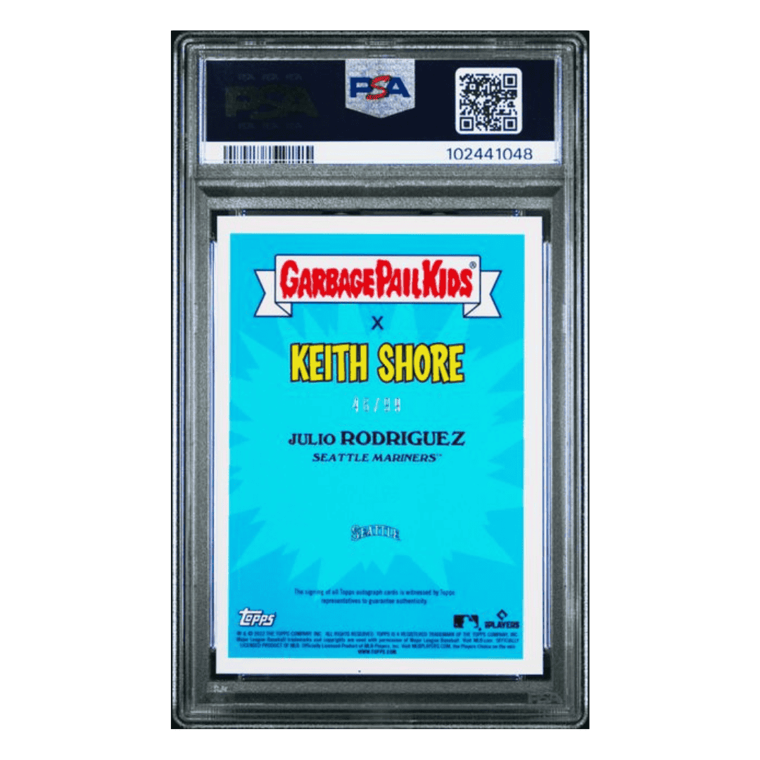 Julio Rodriguez PSA 10 2022 Garbage Pail Kids x Keith Shore MLB Series 1 Autograph #d/ 99 Card #11a