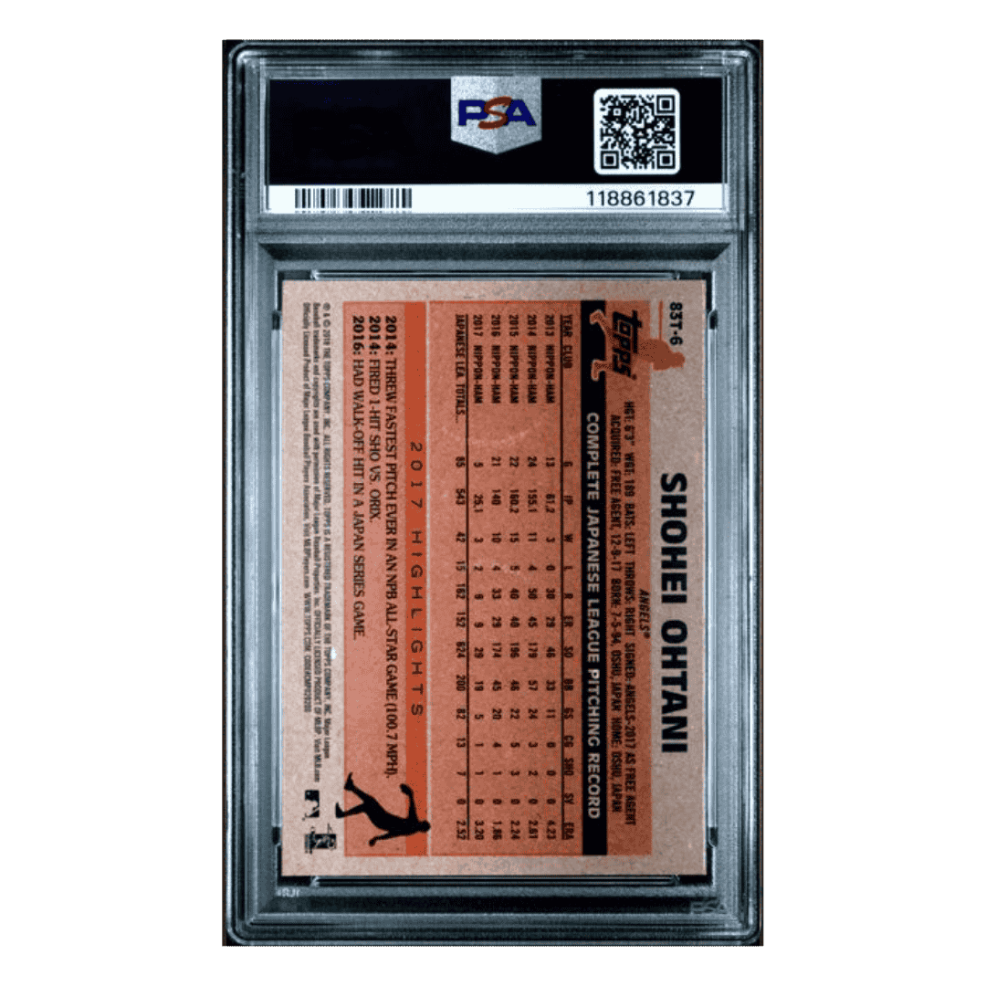 Shohei Ohtani PSA 9 2018 Topps Chrome 1983 Topps Card #83T-6
