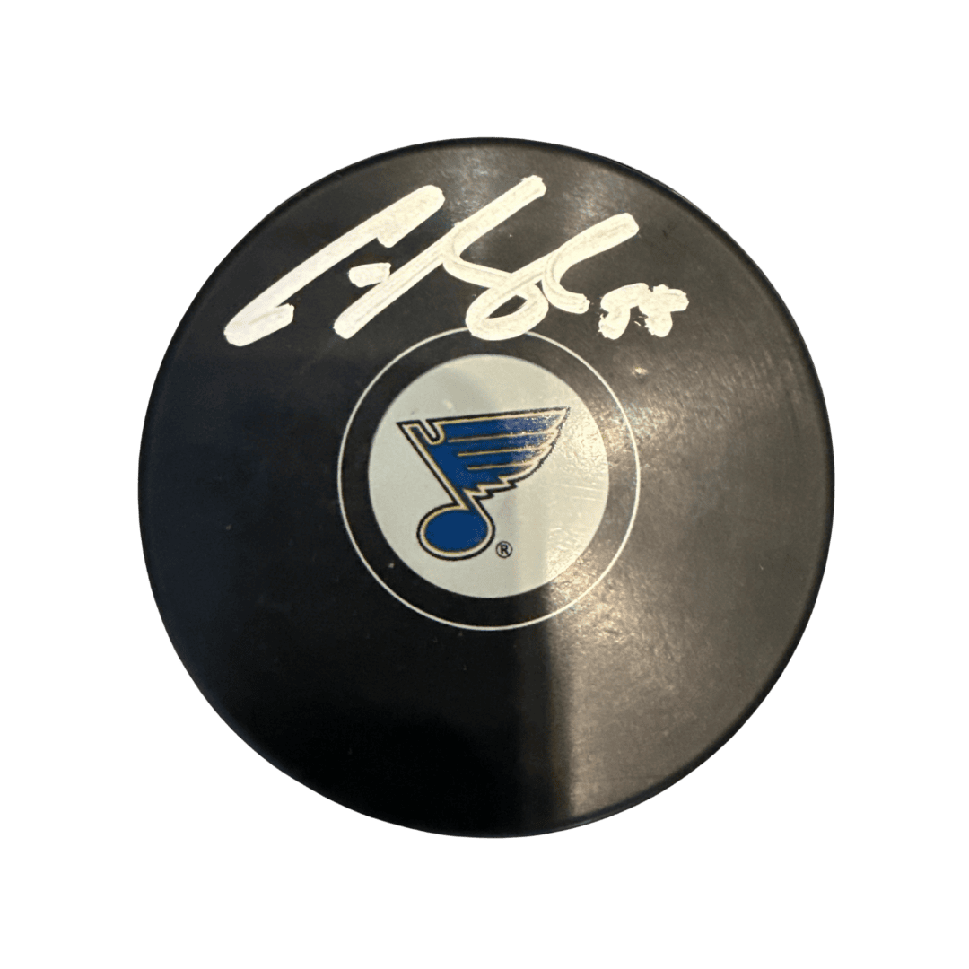 Colton Parayko St Louis Blues Autographed Logo Puck - JSA COA