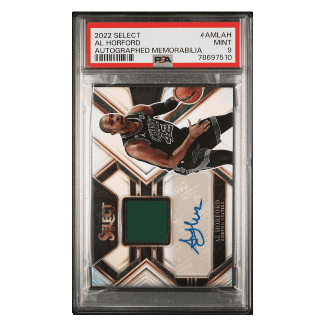 Al Horford PSA 9 2022 Panini Select Autographed Memorabilia Patch #d/ 199 Card #AMLAH