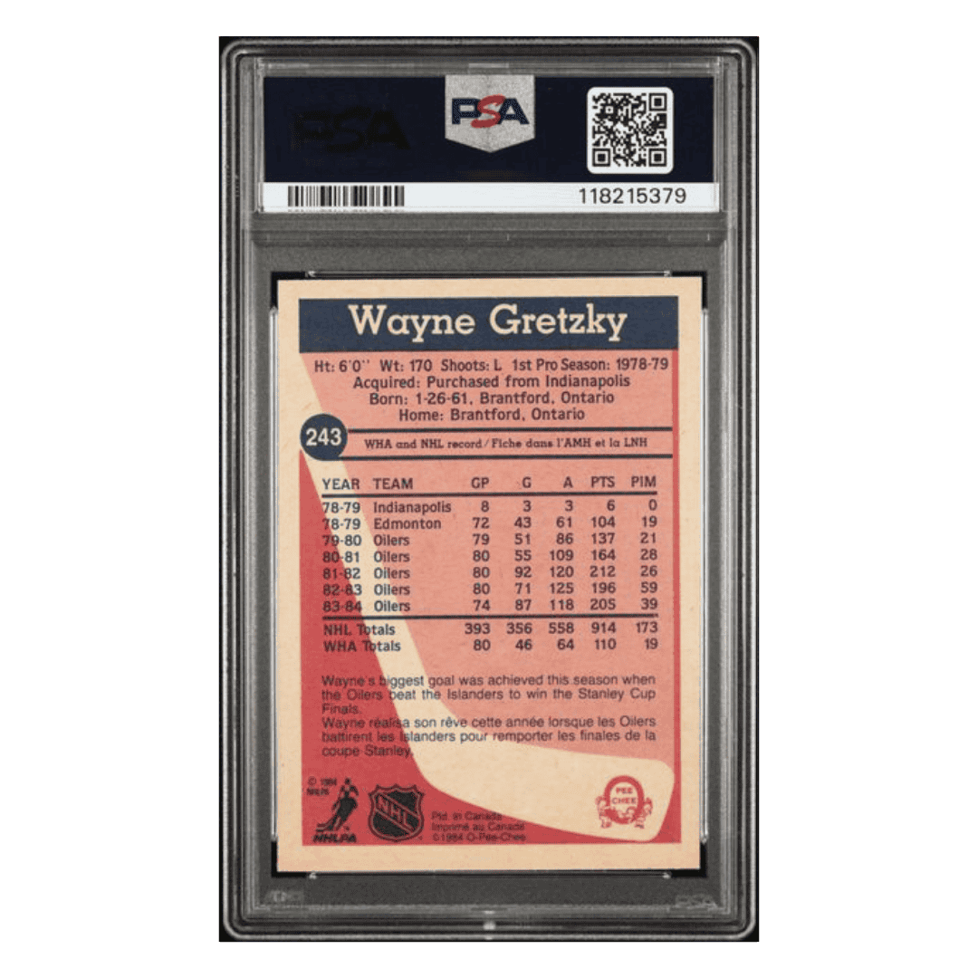 Wayne Gretzky PSA 7 1984 O Pee Chee Card #243