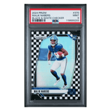Malik Nabers PSA 9 2024 Panini Prizm Black & White Checker Rookie RC Card #370