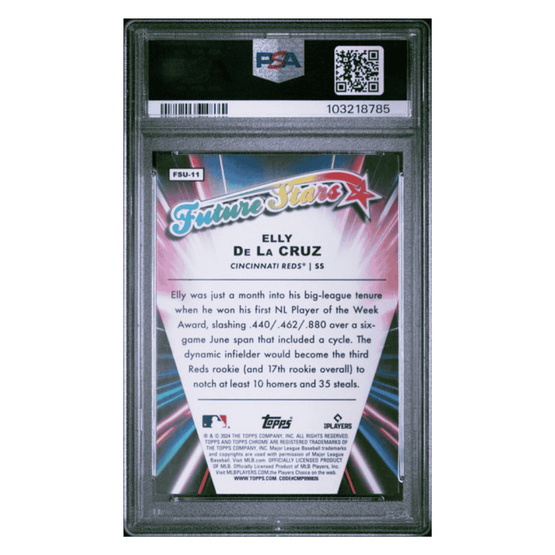 Elly De La Cruz PSA 10 2024 Topps Chrome Update Future Stars Rookie RC Card #FSU11