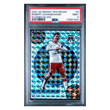 Robert Lewandowski PSA 9 2021-22 Panini Mosaic FIFA Road to World Cup Stained Glass Card #9