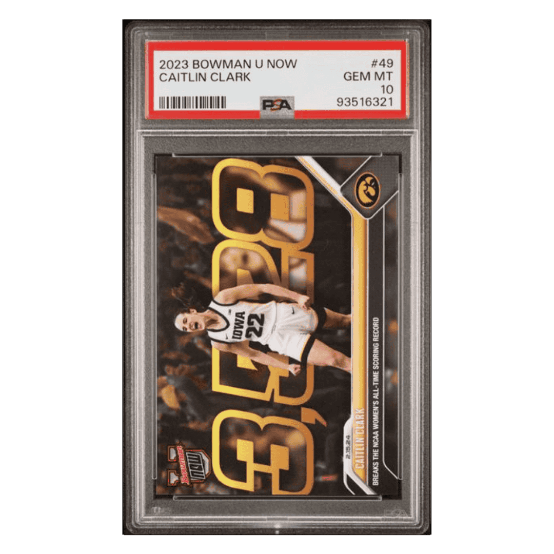 Caitlin Clark PSA 10 2024 Topps Bowman University Now Card #49