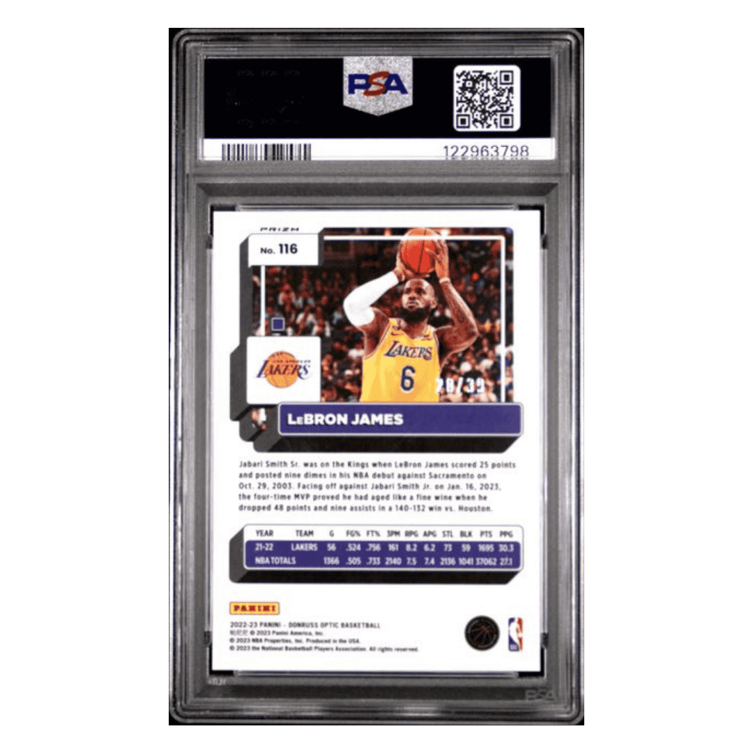 LeBron James PSA 9 2022 Panini Donruss Optic Black Velocity #d/ 39 Card #116