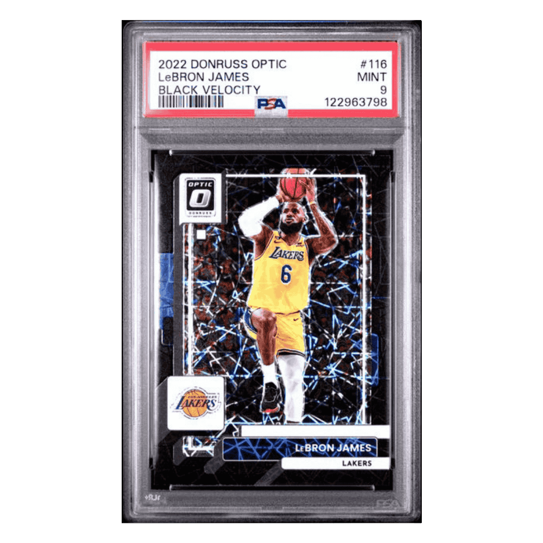 LeBron James PSA 9 2022 Panini Donruss Optic Black Velocity #d/ 39 Card #116
