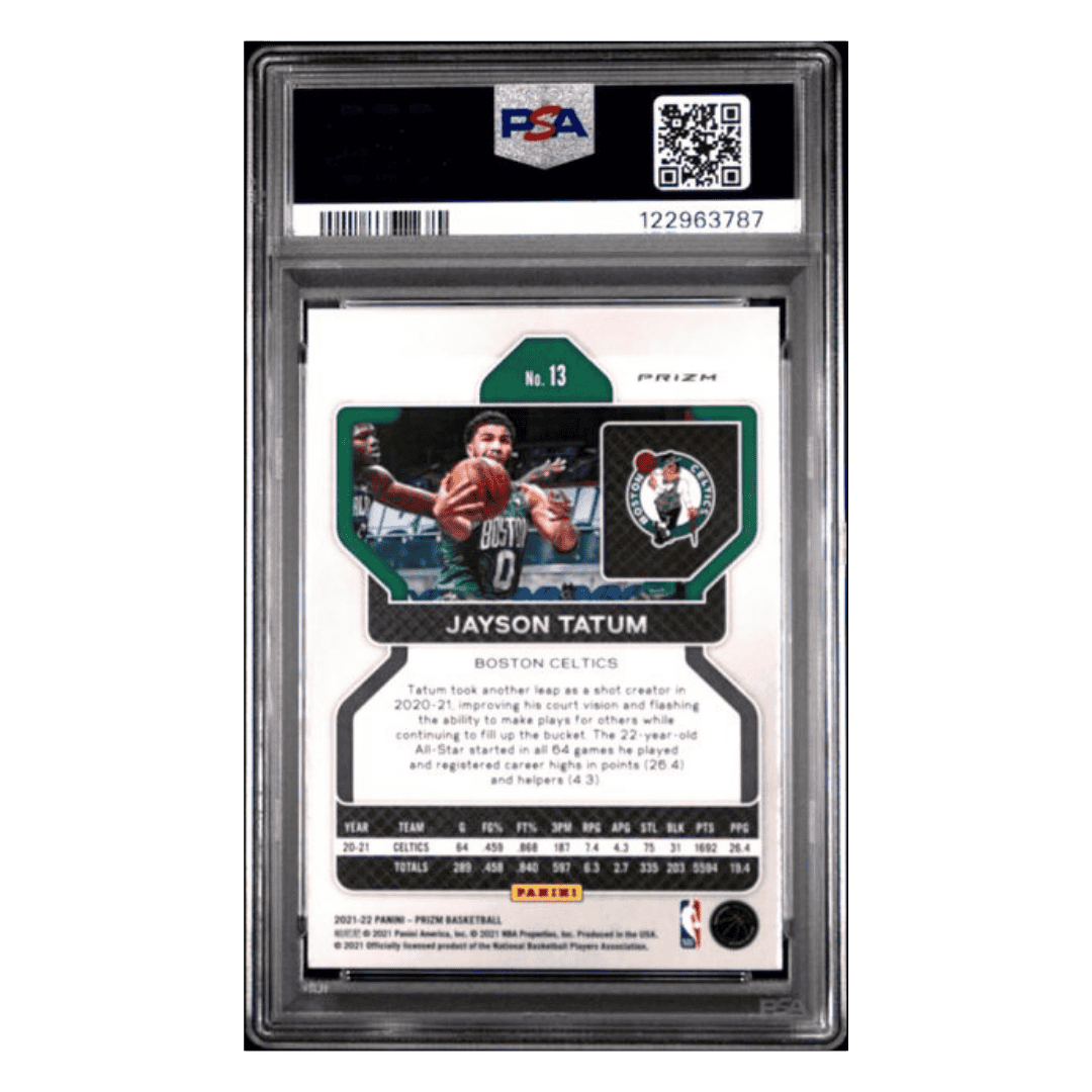 Jayson Tatum PSA 10 2021 Panini Prizm NBA 75th Prizm Card #13