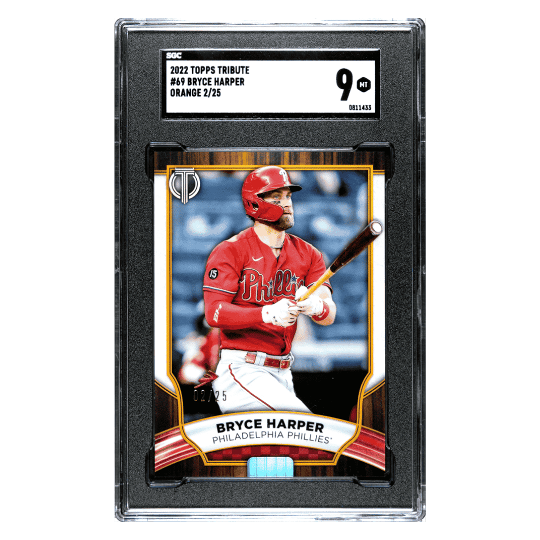 Bryce Harper SGC 9 2022 Topps Tribute Orange #d/ 25 Card #69