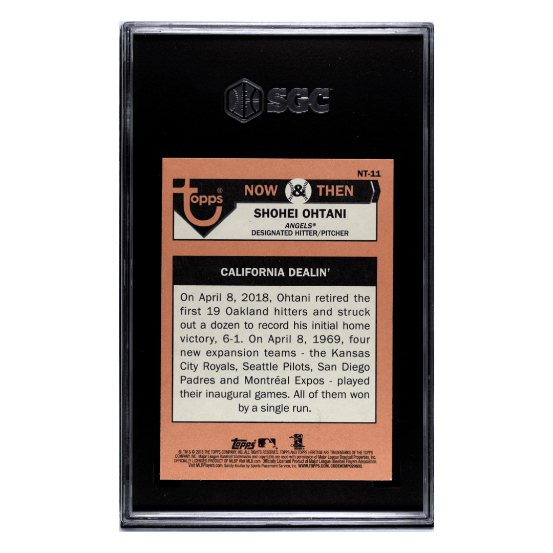 Shohei Ohtani SGC 9 2018 Topps Heritage Now & Then Rookie RC Card #NT-11