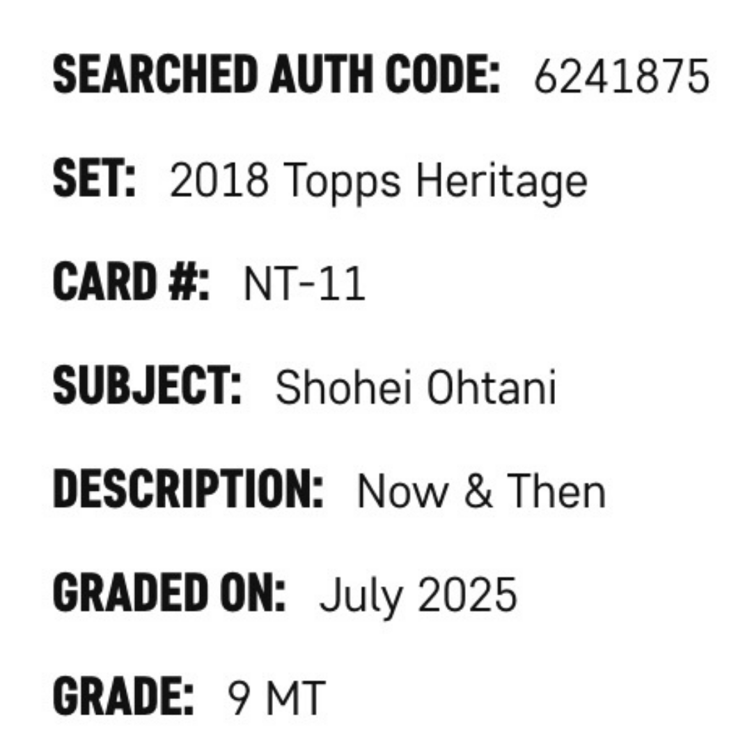 Shohei Ohtani SGC 9 2018 Topps Heritage Now & Then Rookie RC Card #NT-11