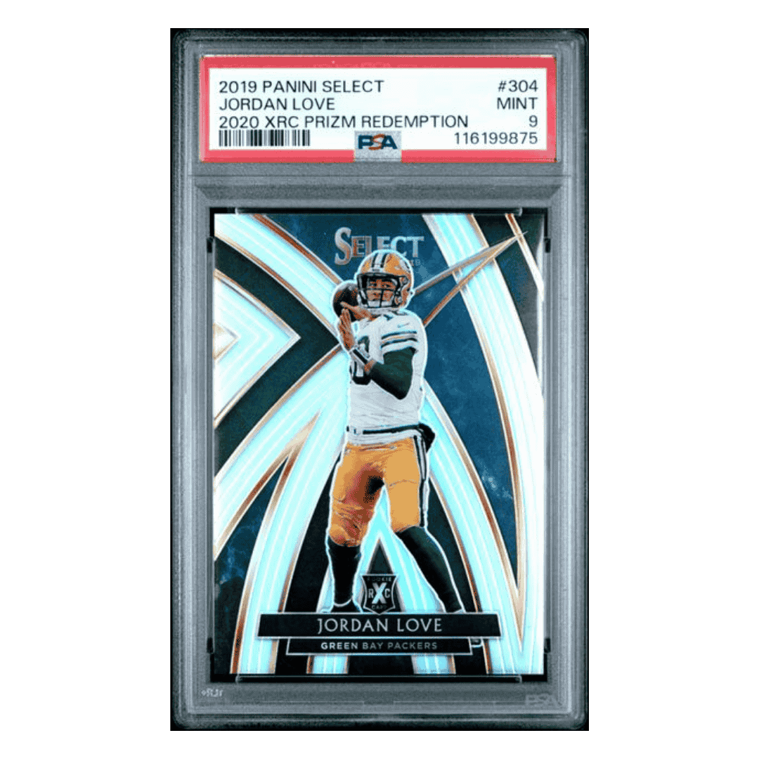 Jordan Love PSA 9 2019 Panini Select 2020 XRC Prizm Redemption Card #304